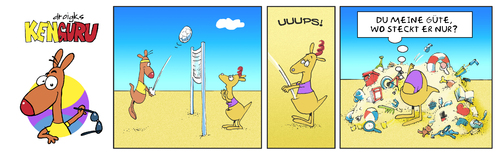 Cartoon: KenGuru Müllbeutel (medium) by droigks tagged känguru,volleyball,droigks,spiel,strand,beachvolleyball,muell,unrat,känguru,volleyball,droigks,spiel,strand,beachvolleyball,muell,unrat