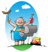 Cartoon: King of Barbecue (small) by droigks tagged grill,grillen,droigks,grillmeister,master,of,barbecue,bbc,grillsaison,steak,bratwurst,camping