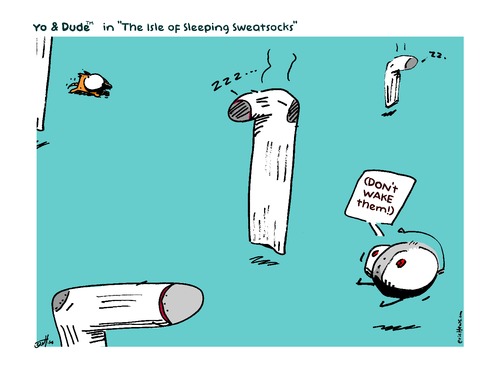 Cartoon: isle of sleeping sweatsocks (medium) by ericHews tagged sock,socks,nonsense,sleep,sleeping,nightmare,adventure,wake