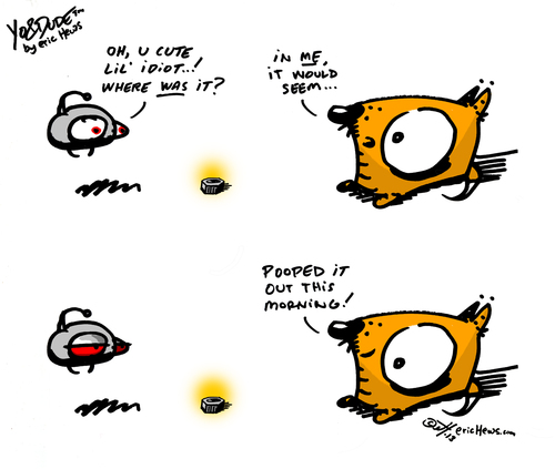 Cartoon: where was it? (medium) by ericHews tagged dude,yo,orange,new,comic,nut,poop
