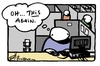 Cartoon: Monday - Montag - Lundi - Lunedi (small) by ericHews tagged monday,work,office,cube,paper,push,pile,file,key,punch,drone,robot,automate