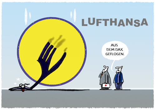 Cartoon: Ups... (medium) by markus-grolik tagged lufthansa,deutschland,dax,coroan,flugzeug,fluglinie,lufthansa,deutschland,dax,coroan,flugzeug,fluglinie