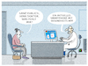 Cartoon: ...Diagnose... (small) by markus-grolik tagged verschreiben,app,arzt,digitalisierung,apple,huawei,samsung,diagnose,patient,kassenpatient,alter,alt,technik,smartphone,smartfon,gesundheitswesen,krank,online