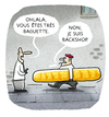 Cartoon: ..savoir vivre... (small) by markus-grolik tagged france,fussballmeisterschaft,fussball,frankreich,em,europa,paris,baguette,backshop