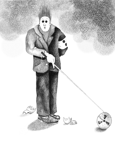 Cartoon: Eiersuche (medium) by petwall tagged ostern,ei,atom,nuclear