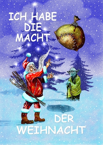 Cartoon: Euch allen ein Frohes Fest ! (medium) by petwall tagged weihnachten,weihnachtsmann,joda