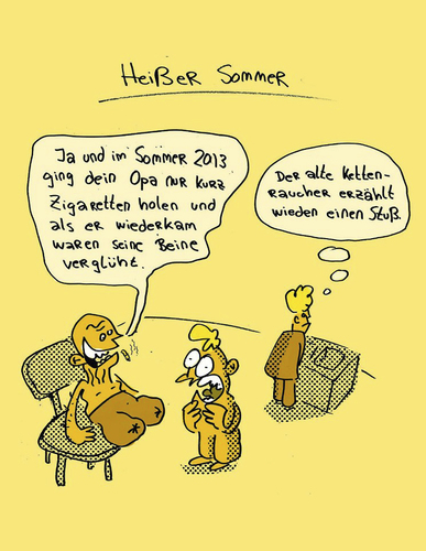 Cartoon: Damals im Sommer 2013 (medium) by Ludwig tagged sommer,hitze,heiß,klima