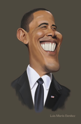 Cartoon: Caricature of Barack Obama (medium) by Luis Benitez tagged politics,digital,caricature,obama,barack