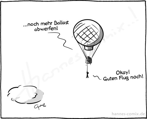 Cartoon: Ballast (medium) by Hannes tagged heißluftballon,ballonfahrt,ballast,ballastabwurf,fliegen