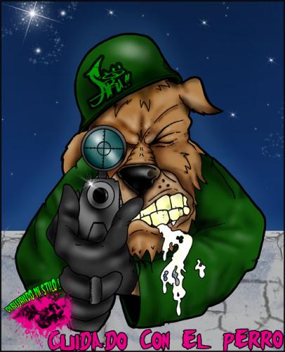 Cartoon: cuidado con el perro (medium) by ARI_dibujando mi stilo tagged ari,dibujando,mi,stilo
