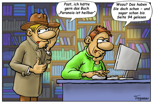 Cartoon: Paranoia 2.0 (medium) by Troganer tagged buch,buchladen,verkauf,paranoia