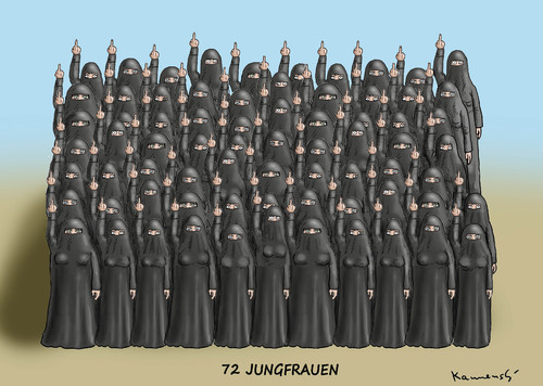 Cartoon: 72 Jungfrauen (medium) by marian kamensky tagged charlie,hebdo,terroranschlag,paris,karikatur,is,charlie,hebdo,terroranschlag,paris,karikatur,is