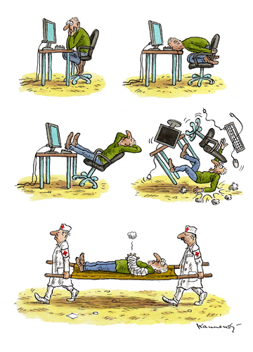 Cartoon: Arbeitsunfall (medium) by marian kamensky tagged arbeitsunfall,büro,computer,arbeitsmoral,arbeitsunfall,büro,computer,arbeitsmoral