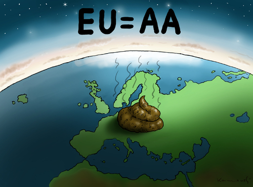 Cartoon: EU AA (medium) by marian kamensky tagged rating,agentur,standard,and,poor,eu,aa,finanzkrise,wirtschaftskrise,rating,agentur,standard,and,poor,eu,aa,finanzkrise,wirtschaftskrise