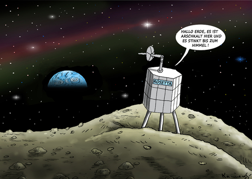 Cartoon: ROSETTA (medium) by marian kamensky tagged rosetta,weltall,kometenforschung,rosetta,weltall,kometenforschung