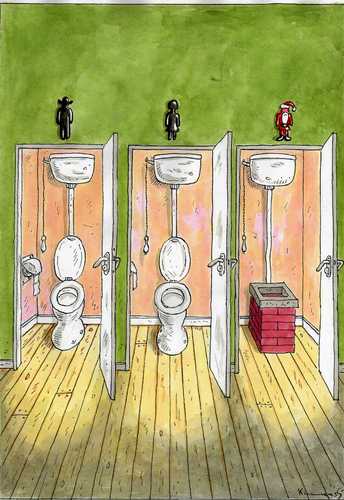 Cartoon: Santa Closet (medium) by marian kamensky tagged humor,toilette,wc,bad,klo,pinkeln,urinieren,weihnachtsmann,weihnachten,kamin