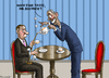 Cartoon: Tea time (small) by marian kamensky tagged john,boehner,tea,party,time,republicans,obama,usa,pleite,sieger