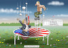 Cartoon: TRAMPOLIN (small) by marian kamensky tagged obama,trump,präsidentenwahlen,usa,baba,vanga,republikaner,inauguration,demokraten,fbi,james,comey,wikileaks,faschismus