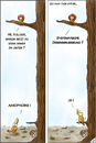 Cartoon: Systematische Desensibilisierung (small) by Andreas Vollmar tagged vögel,tiere,phobie,akrophobie,angst,höhenangst,desensibilisierung