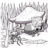 Cartoon: La Cicala e la Formica (small) by buddybradley tagged bug,ant,cicada,cicala,formica,illustration,illustrazione,bianco,nero,black,white,esopo,aesop,fable,mashroom,grass,music,insect,drawing,favola,cartoon,disney