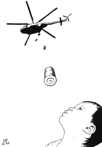 Cartoon: Barrel bomb (medium) by paolo lombardi tagged war,syria