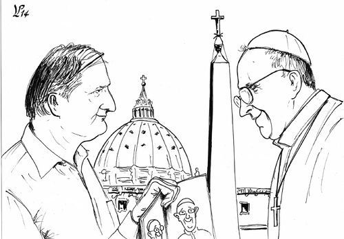Cartoon: Jal e Papa Francesco (medium) by paolo lombardi tagged brasil,pope,italy