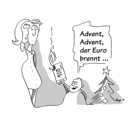 Cartoon: Advent (medium) by Mergel tagged advent,weihnachten,euro,kommerz,konsum