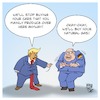 Cartoon: Trump vs. German Cars (small) by Timo Essner tagged donald,trump,peter,altmaier,germany,usa,cars,car,industry,taxes,tariffs,natural,gas,lng,russia,energy,cartoon,timo,essner
