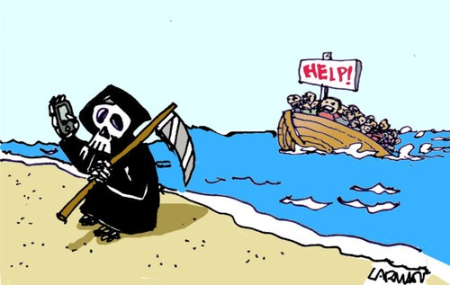Cartoon: SEE...lfie (medium) by Carma tagged immigration