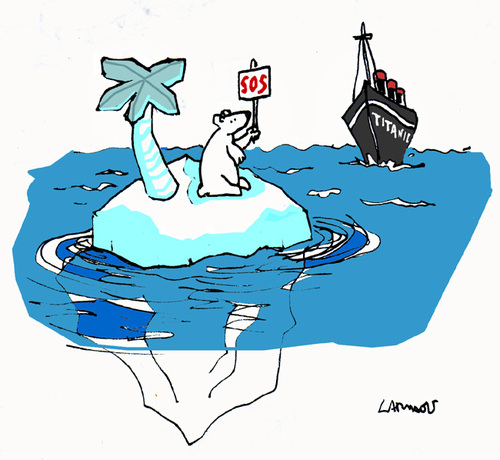 Cartoon: sOs (medium) by Carma tagged titanic,polar,bear,sos