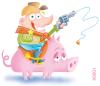Cartoon: Ill0001 (small) by comicexpress tagged pig hog swine sheriff cowboy wild west kid kids illustration child children