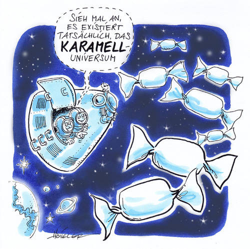 Cartoon: Parallel Universum (medium) by Hoevelercomics tagged parallel,universum,space,weltraum,sifi