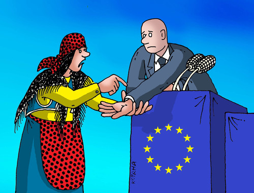 Cartoon: euvestica (medium) by Lubomir Kotrha tagged eu,summit,bratislava,slovakia