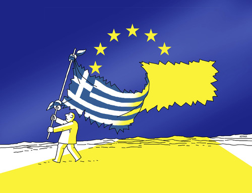 Cartoon: greetrh (medium) by Lubomir Kotrha tagged greece,eu,referendum,syriza,tsipras,ecb,euro