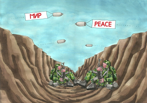 Cartoon: mierovo (medium) by Lubomir Kotrha tagged peace,war,ukraine,putin,obama,world