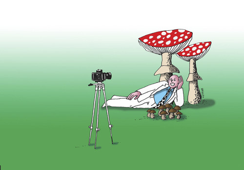 Cartoon: mushrooms 06 (medium) by Lubomir Kotrha tagged mushrooms,autumn,forest,weather,food
