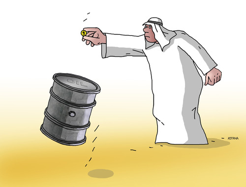 Cartoon: oilhop (medium) by Lubomir Kotrha tagged oil,opec,price,freeze,world