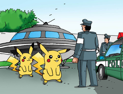 Cartoon: pokemars (medium) by Lubomir Kotrha tagged pokemon,go