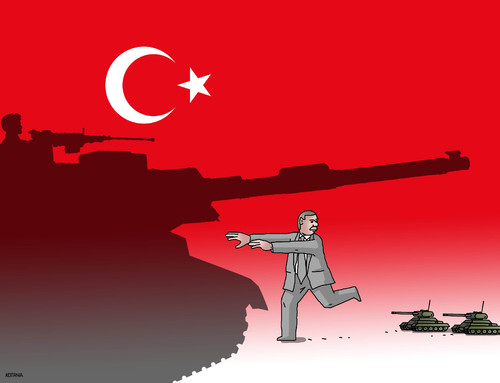 Cartoon: turkeypuc (medium) by Lubomir Kotrha tagged turkey,erdogan,military,eu,army,coup