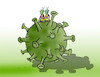Cartoon: scifivir (small) by Lubomir Kotrha tagged coronavirus,wall,street,fed,burza,dollar,euro,world