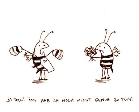 Cartoon: ... (medium) by puvo tagged biene,blumenstrauß,honig,