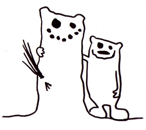 Cartoon: Schneebär. (medium) by puvo tagged schneemann,bär,winter
