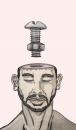 Cartoon: Man By Pieces 2 (small) by javierhammad tagged pieces,head,surreal,scifi