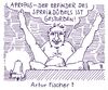 Cartoon: fischer-dübel (small) by Andreas Prüstel tagged artur,fischer,spreizdübel,erfindung,erfinder,cartoon,karikatur,andreas,pruestel