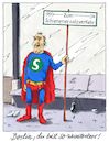 Cartoon: so wunderbar (small) by Andreas Prüstel tagged berlin,unkonventionell,chaos,sbahn,schienenersatzverkehr,superman,cartoon,karikatur,andreas,pruestel