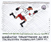 Cartoon: verdächtig (small) by Andreas Prüstel tagged italien,fußball,faschismus,neofaschismus,torwart,torwartparade,hakenkreuz