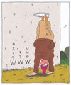 Cartoon: www (small) by Andreas Prüstel tagged internet,mütze,handstand