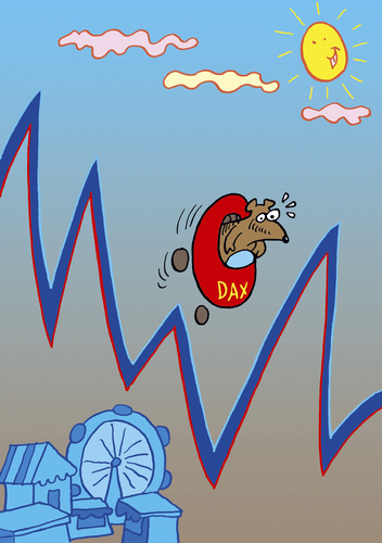 Cartoon: DAX (medium) by astaltoons tagged börse,dax,maus,sonne,wirtschaft,auf und ab,karussell,auf,und,ab