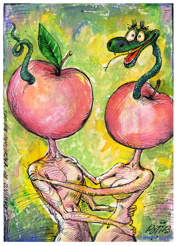 Cartoon: Adam and Eve (medium) by BIB tagged love