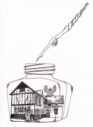 Cartoon: Tintenfass (medium) by Cartoon Jami tagged haushildenerkünstler,artist,ink,struwwelpeter